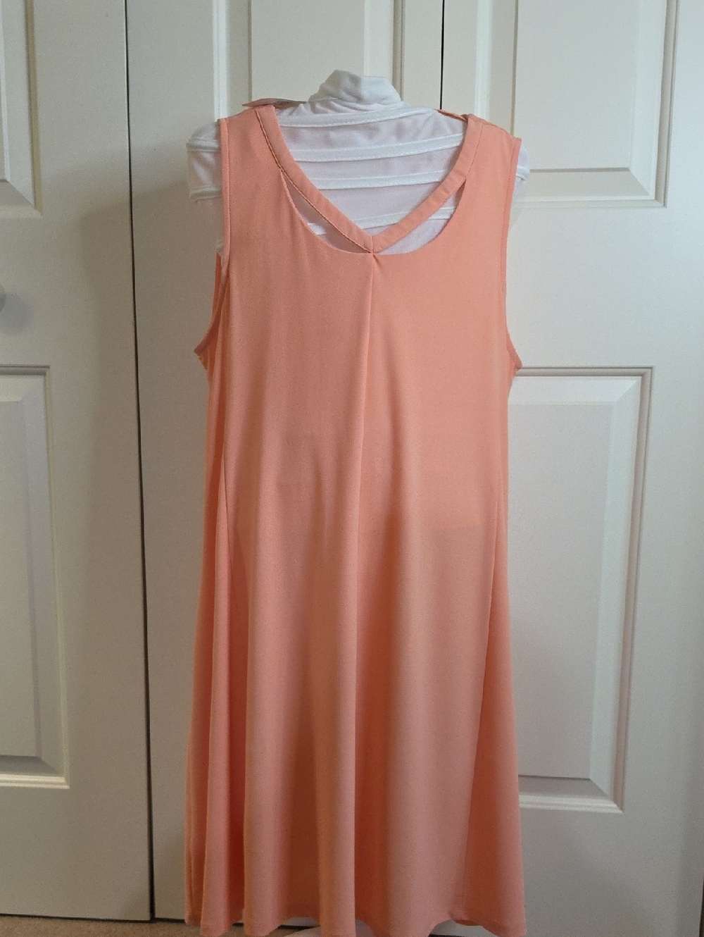 Simply Noelle Peach A-Line Sleeveless Midi Dress